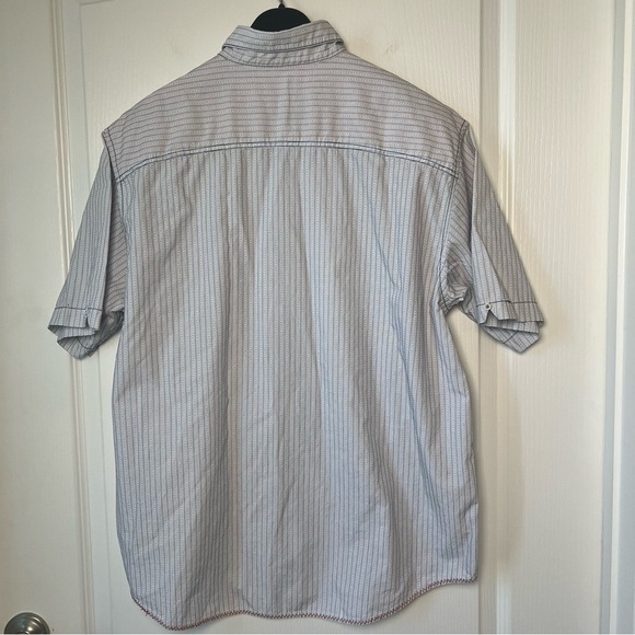 Perry Ellis America, red, white, blue shirt size large - Picture 4 of 6